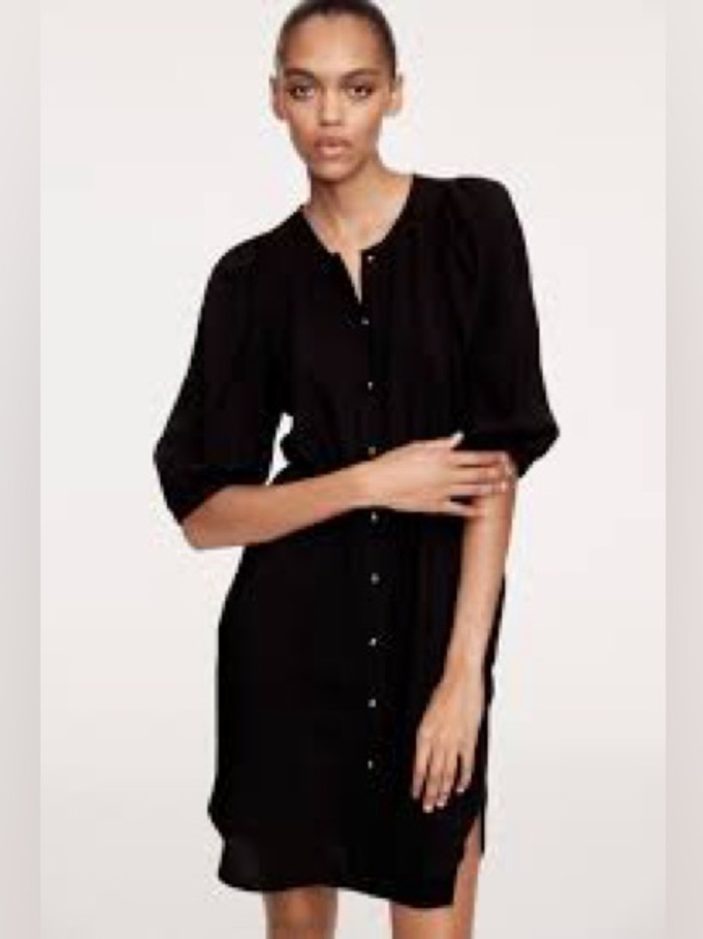 H&M Black Puff-Sleeved Dress